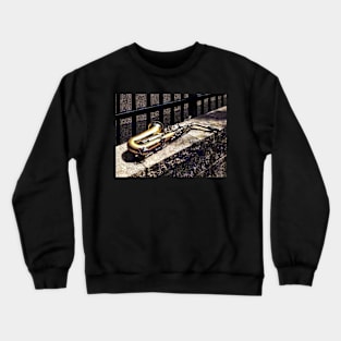 Saxophone on Wall Crewneck Sweatshirt